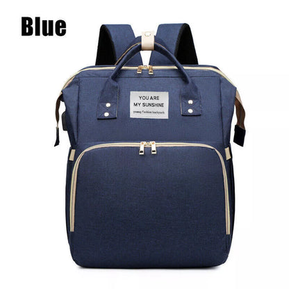 Nappy Bag Backpack with Foldable Cot