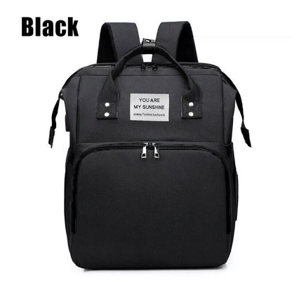 Nappy Bag Backpack with Foldable Cot
