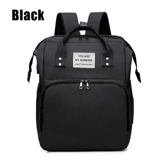 Nappy Bag Backpack with Foldable Cot