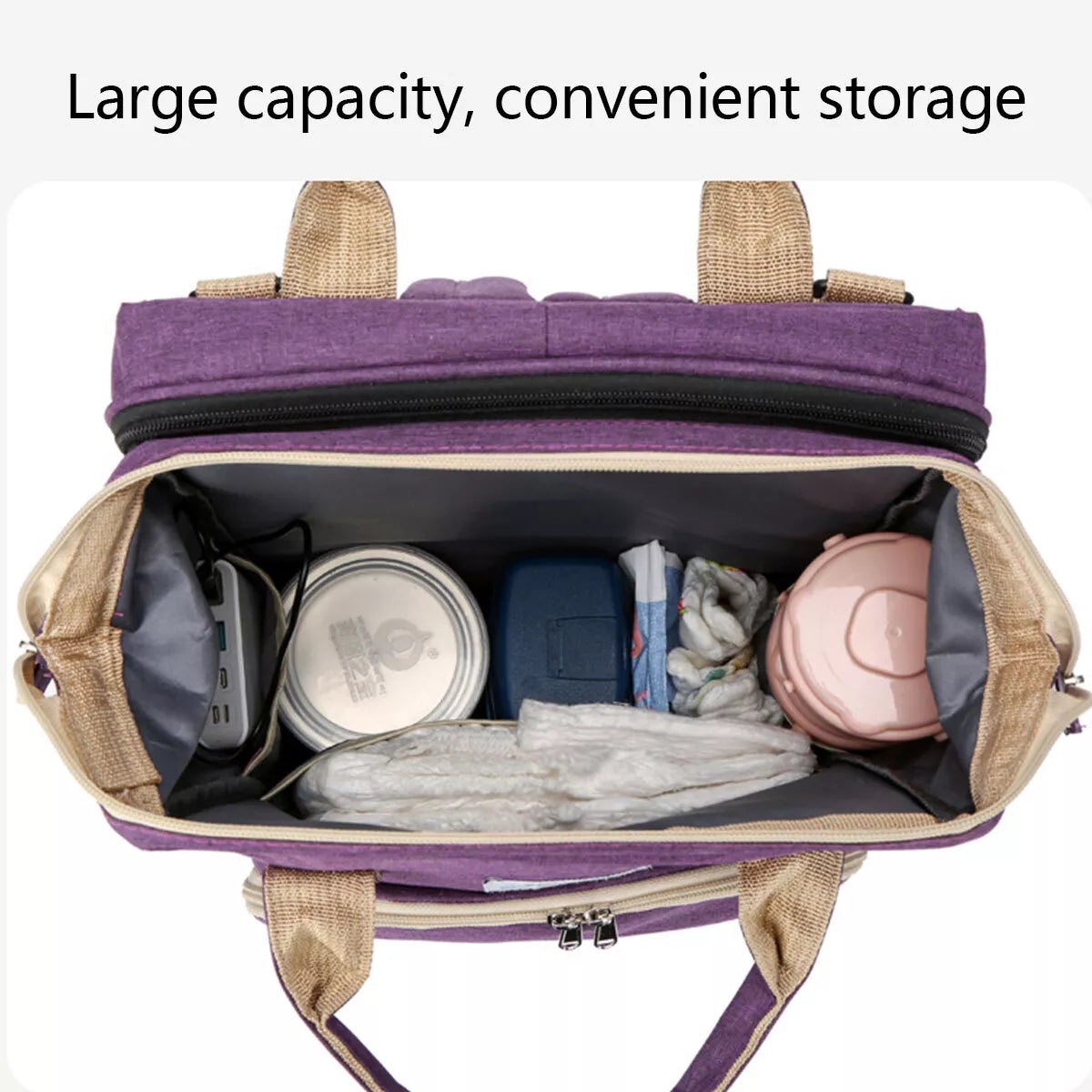 Nappy Bag Backpack with Foldable Cot